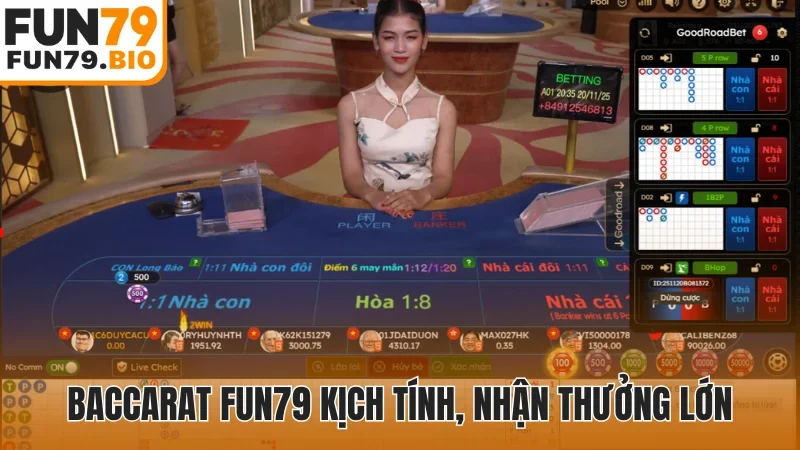 Baccarat Fun79 kịch tính, nhận thưởng lớn