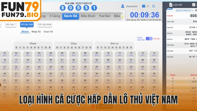 Loại hình cá cược hấp dẫn lô thủ Việt Nam