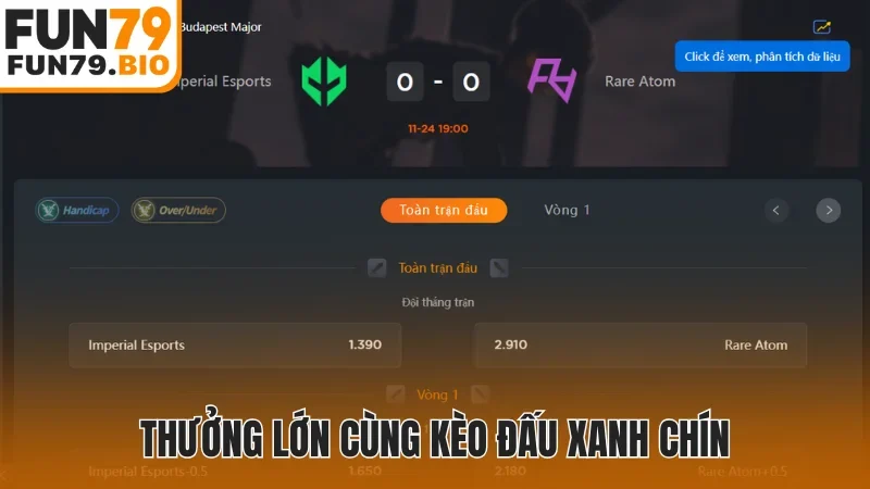Thưởng lớn cùng kèo đấu xanh chín